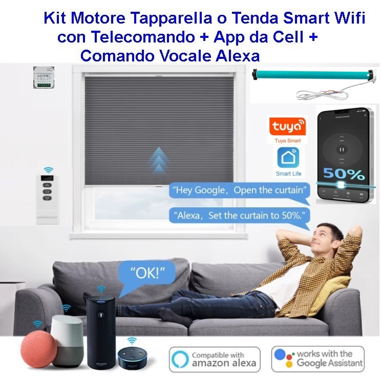 Motore Tapparella Smart Wifi con Telecomando (immagine per) Motore Tapparella Smart Wifi con Telecomando